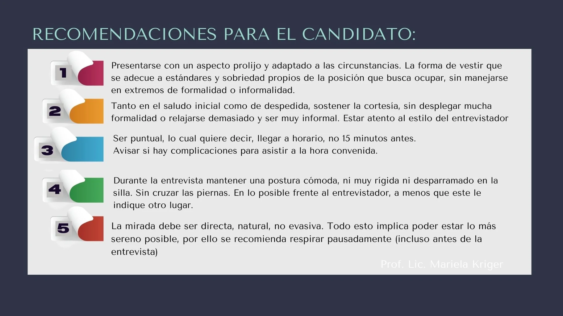 La entrevista laboral - Mariela Kriger
