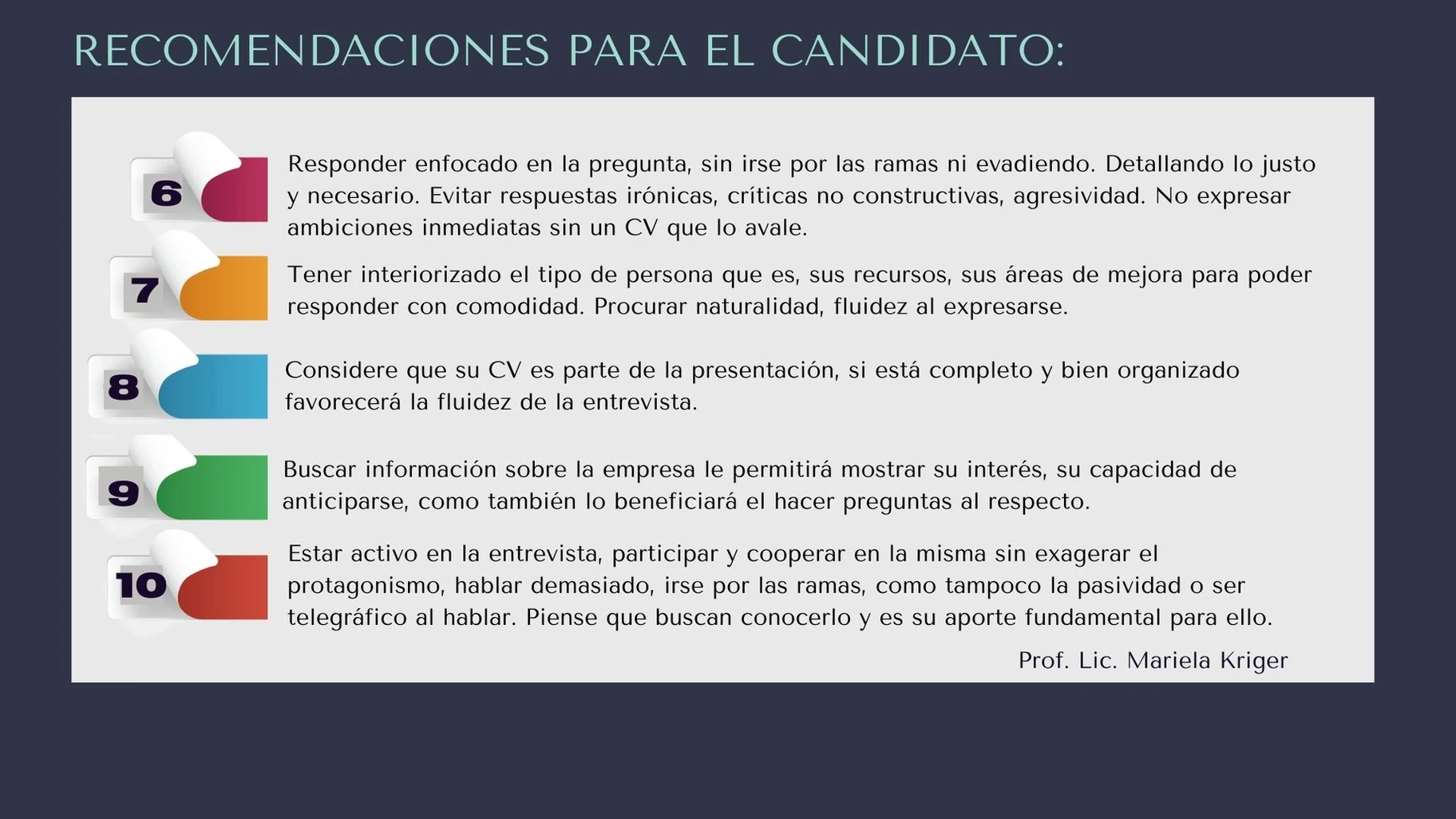La entrevista laboral - Mariela Kriger